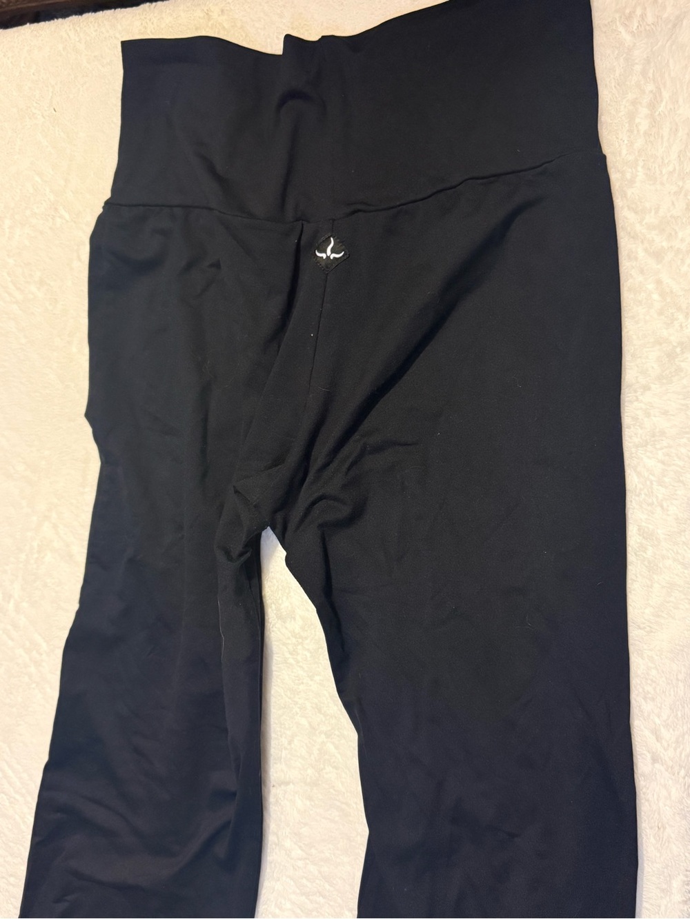 Black Maternity/High-Waist Leggings with Supportive Panel